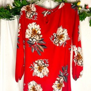 Red flower dress